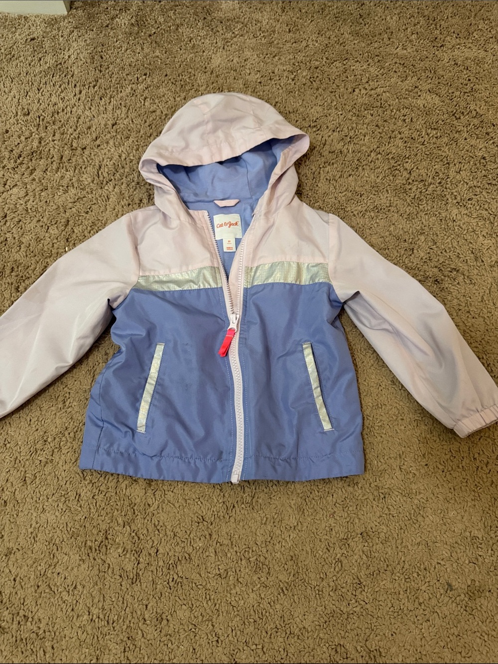 Cat & Jack Girls' Colorblock Hooded windbreaker